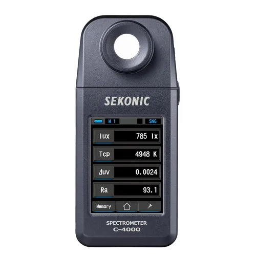 Sekonic Espectrómetro C-4000, medidor de luz profesional con Bluetooth, rango 1600K-40000K, compatible con aplicaciones para teléfonos inteligentes,