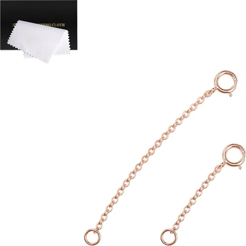 Miniatura 21 de Extensores de collar para mujer, extensor de pulsera de oro, extensión de joyería de cadena dorada para tobillera para mujer, juego de 2 piezas