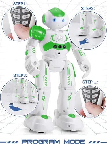 Miniatura 4 de KingsDragon - Robot RC, juguetes para niños con gestos y detección, robot inteligente a control remoto para niños de 4 a 8 años, regalo de Verde