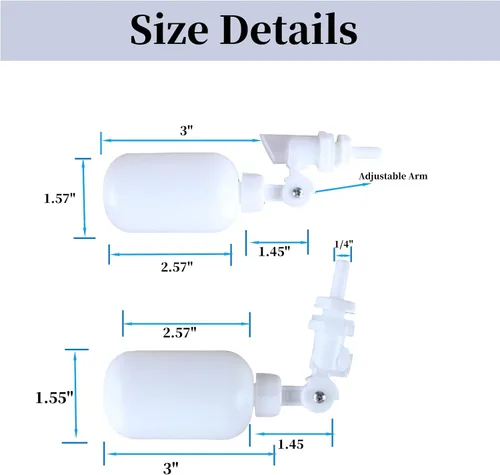 Miniatura 2 de Kit de válvula de flotador de tubo de 1/4 de pulgada para sistema de ósmosis inversa de agua de ósmosis inversa. Kit de línea de agua