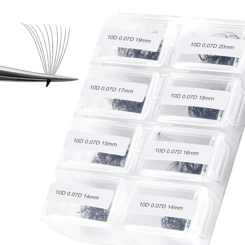 Miniatura 91 de Extensiones de Pestañas Rizo D 0.59-0.79 pulgadas Bandeja Mixta Seda Extensiones de Pestañas Clásicas Suministros Extensiones de Pestañas