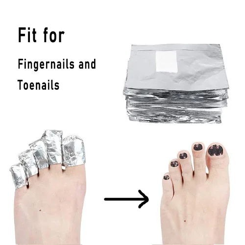 Miniatura 4 de 200 piezas de envoltorios de papel de aluminio para quitar esmalte de uñas con almohadillas de algodón, gel para uñas, herramienta de remoción