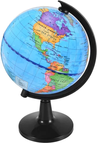 KISEER Globo de mundo giratorio de 4 pulgadas con soporte para niños, aprendizaje de geografía, aula, educación u oficina, decoración del hogar