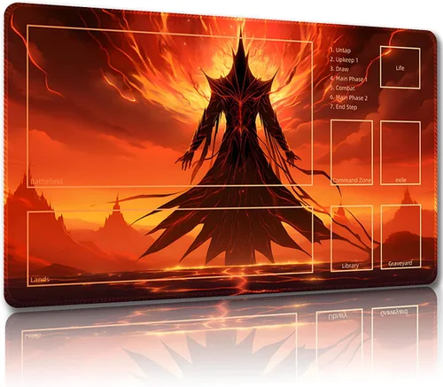Miniatura 20 de Tapete de juego para MTG, con bolsas de almacenamiento gratis, tapete de juego de 24 x 14 pulgadas, TCG y alfombrillas de juego de mesa