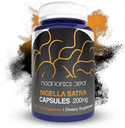 Nootropics Depot Cápsulas de extracto de Nigella Sativa | 200 mg | 120 unidades | Contenido mínimo del 10% de timoquinona | Extracto de aceite de