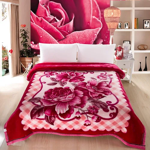 Miniatura 2 de LGYKUMEG Manta de vellón pesado, manta de visón coreano de 83 x 93 pulgadas, sedosa suave y cálida, manta de franela de felpa suave reversible de 2