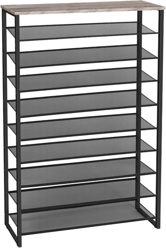 Miniatura 14 de HOOBRO - Zapatero de 10 niveles, organizador de almacenamiento de zapatos de 23.6" L, estante de zapatos de gran capacidad para entrada de puerta