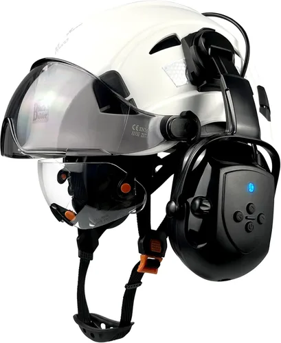 Casco de seguridad SAFEBUILDER con visera, orejeras Bluetooth SNR 26dB, sombrero duro con viseras, orejeras montadas, sombreros duros ventilados