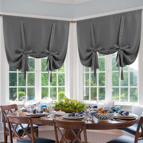 Miniatura 12 de DWCN Cortinas Opacas - Persiana Enrollable con Lazos para Ventana, Aislamiento Térmico, Oscurecimiento de Habitación, Cortinas con Bolsillo