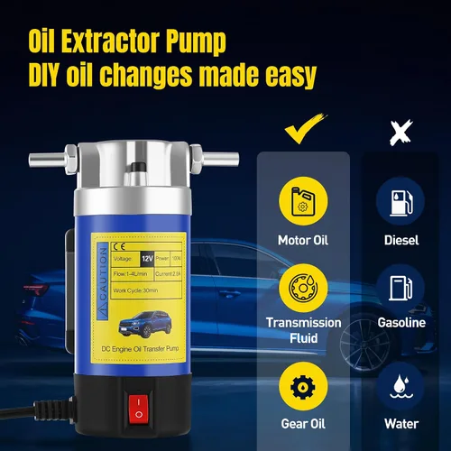 Miniatura 2 de Bomba extractora de aceite de 12 V 100 W, bomba de cambio de aceite eléctrica para aceite de motor, aceite de engranajes, drenaje de fluido