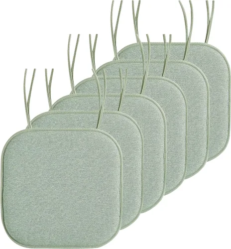 Miniatura 29 de Elegant Comfort Fundas de cojín para silla con lazos y parte trasera de goma antideslizante, espuma viscoelástica gruesa, almohadilla de cojín