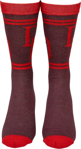 Miniatura 2 de HYP Socks Calcetines altos Marvel Daredevil Double D Symbol, negro, talla única, Negro