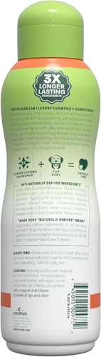 Miniatura 10 de TropiClean Champú y acondicionador 2 en 1 para perros, aroma a papaya de larga duración, desenredante hidratante para perros, seguro para cachorros