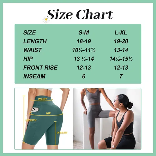 Miniatura 5 de TNNZEET Pantalones cortos de ciclismo para mujer con bolsillos, cintura alta, pantalones cortos deportivos de entrenamiento negros de 8 pulgadas