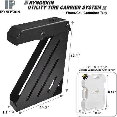Miniatura 5 de RYNOSKIN Soporte para lata de gas compatible con Ford Bronco 2021-2026, bandeja de contenedor de agua y gas, soporte para latas de gas, textura