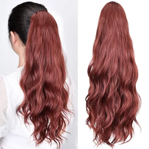 Miniatura 242 de Extensiones de cola de caballo de cabello rubio, extensiones de cola de caballo para mujer, pinza de extensiones de cabello rizado de 12 pulgadas