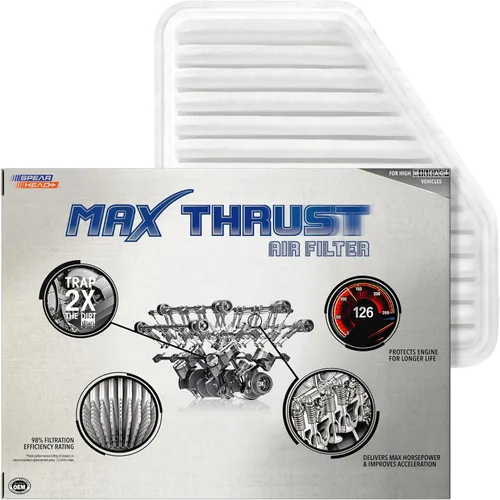 Miniatura 12 de Filtro de aire de motor Spearhead MPG Defense Max Thrust para vehículos de todo kilometraje, se adapta como el OEM, restaura MPG y aceleración