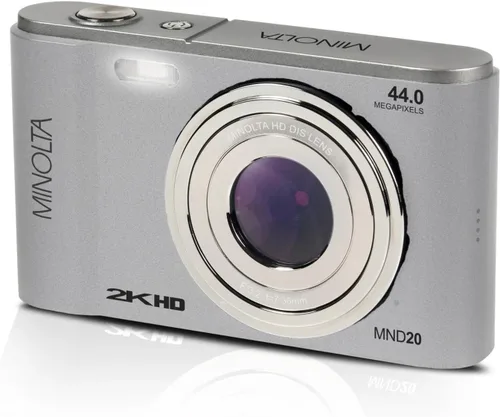 Minolta Cámara digital MND20 de 44 MP - Video Ultra HD de 2.7K, zoom digital 16X, estabilización antivibración, lapso de tiempo, detección facial,