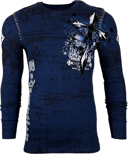 Miniatura 2 de Archaic Affliction - Camisa térmica para hombre, color azul marino lealtad, Azul