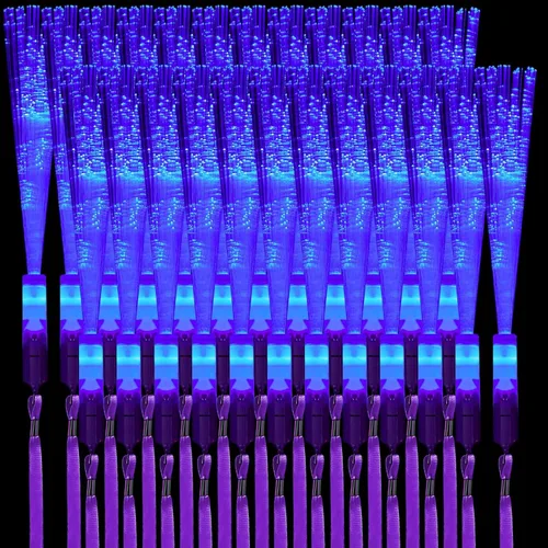 Miniatura 6 de Zhanmai 24 Piezas Varitas de Fibra Brillante Mejoradas Palos K-pop Concierto LED Luz Varitas de Fibra Óptica LED Intermitentes Varitas Brillantes a
