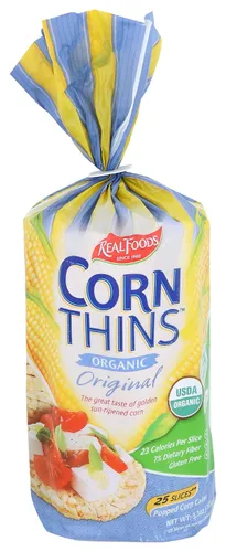 Real Foods, Corn Thins Original Orgánico, 5.3 onzas