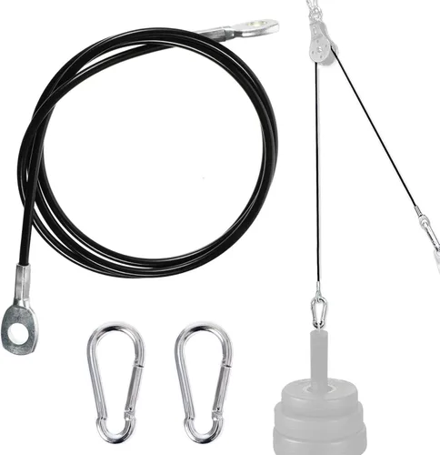 Fitness Pulley Cable, Gym Replacement Cable Heavy Duty Steel Wire Rope Fitness Cable Pulley System Attachments Home Gym Machine Equipment Workout