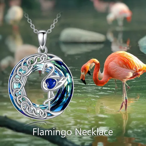 Miniatura 3 de TOUPOP Regalo del día de la madre para mamá, collar de flamenco para mujer, plata de ley 925, colgante de flamenco, regalo de flamenco para ella