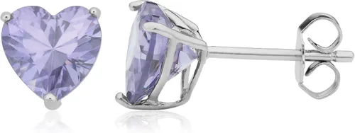 Miniatura 6 de Kooljewelry Pendientes de plata de ley y circonita cúbica con piedra natal