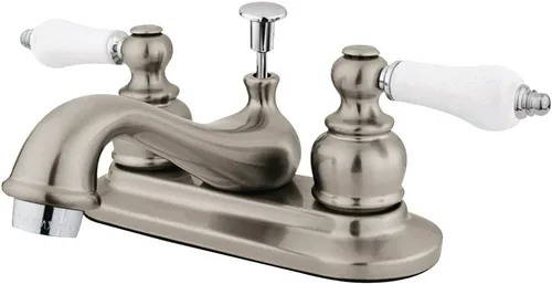 Miniatura 3 de Kingston Brass KB608B - Llave de lavabo de centro de configuración victoriana, con tapón de latón/ABS, 11.4 cm, níquel cepillado cepillado níquel