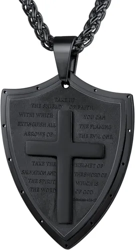 Miniatura 308 de U7 Saint Benedict/Michael Medal Necklace, 316L Stainless Steel Virgin Mary Necklace for Men Women, Bible Verse Protection Necklace Catholic