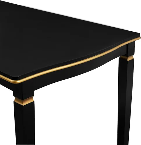 Miniatura 7 de Elegante juego de mesa de comedor de cocina de 6 piezas, mesa rectangular de madera y 4 sillas copetudas de respaldo alto y 1 banco, juego de mesa