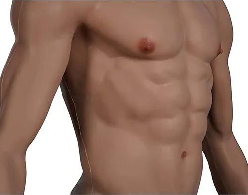 Miniatura 6 de Traje muscular de silicona con brazos con cremallera pecho de silicona masculino con brazos realista pecho abdominal