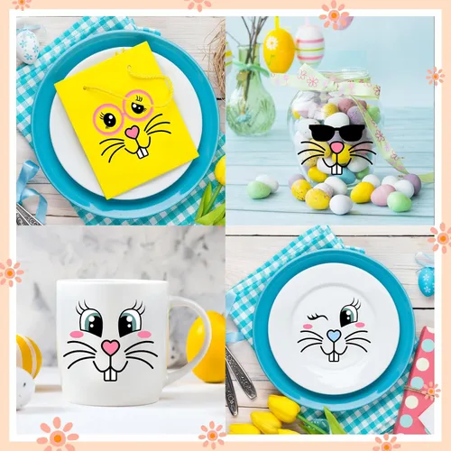 Miniatura 2 de 28 calcomanías de Pascua para adornos, calcomanías de conejo, decoraciones de Pascua extraíbles, calcomanías de arte de vinilo