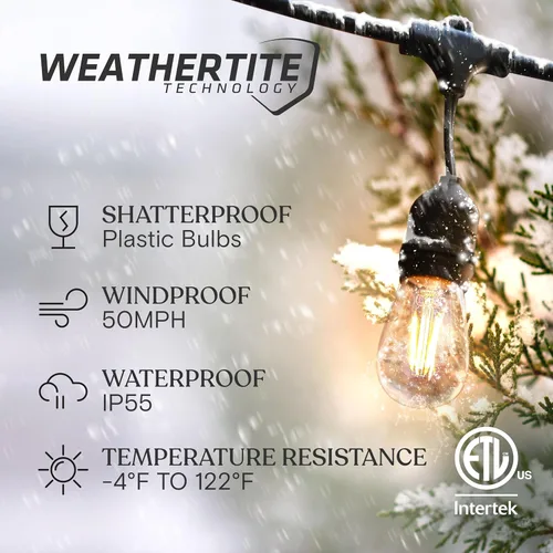 Miniatura 2 de Brightech Ambience Pro – Serie de luces LED impermeables para exteriores – colgantes, regulables, 2 W, bombillas vintage Edison – Luces de jardín
