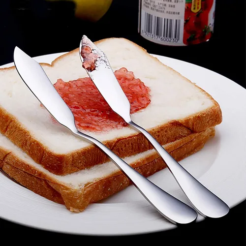 Miniatura 4 de VANRA Juego de cuchillos esparcidores de queso, 4 piezas, cuchillo de mantequilla de acero inoxidable, sándwich, condimento, mermelada, pan, crema