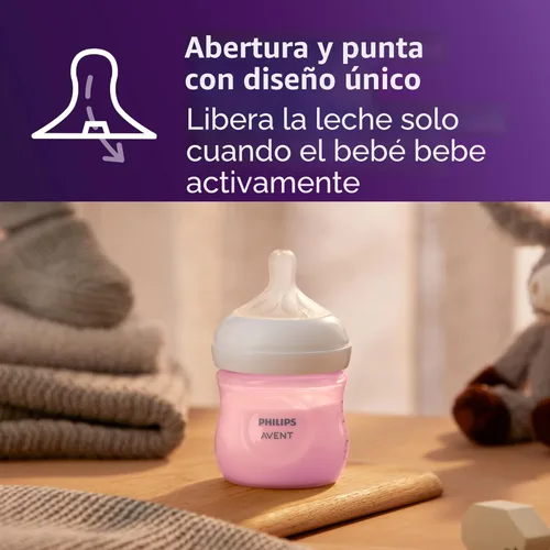 Miniatura 3 de Philips Avent - Biberón natural con boquilla de respuesta natural, rosa, 4 onzas, paquete de 4, SCY900/14