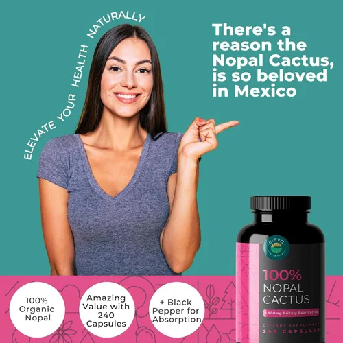 Miniatura 2 de Paquete de bergamota cítrica y cactus nopalo, 180 cápsulas de bergamota cítrica, 240 cápsulas de cactus nopal, 1500 mg de cactus tuno secado al sol