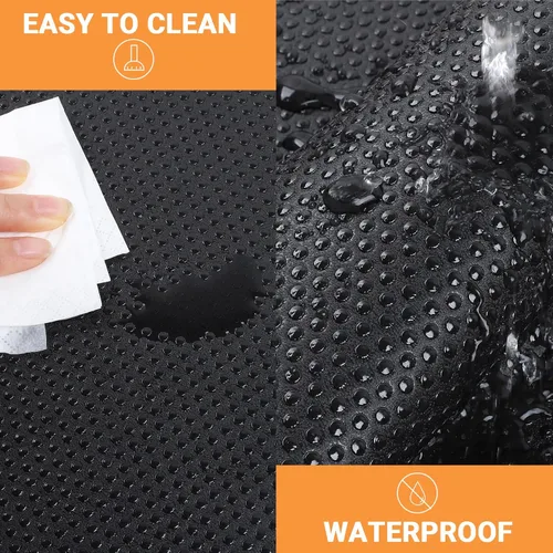 Miniatura 5 de FLPMIX Revestimientos de estantes para armarios negros: tapete impermeable para cajones de cocina, no adhesivo, fácil de cortar, revestimiento