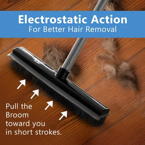 Miniatura 2 de Fuller Brush Escoba de goma, para alfombras, suelos, escaleras, tapicería, acción electrostática, elimina las partículas de suciedad del pelo