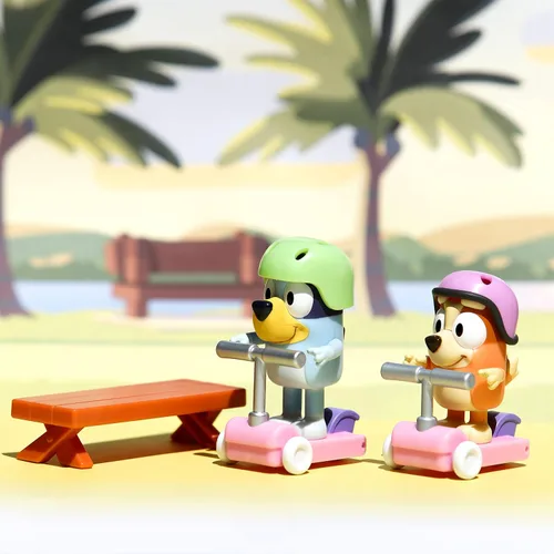 Miniatura 7 de Bluey Vehículo 2-Pack, 2.5-3" Bingo Figuras Articuladas - Scooter Time