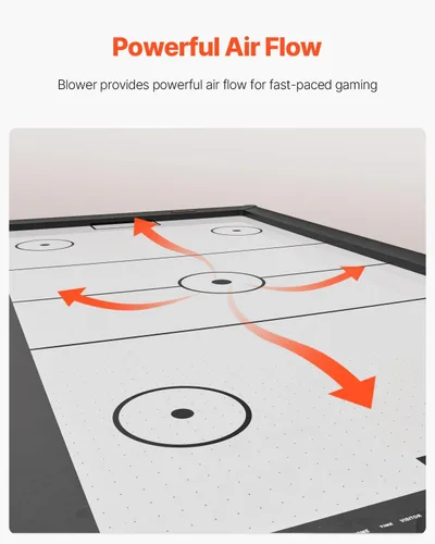 Miniatura 3 de VEVOR Mesa de hockey de aire de 84 pulgadas, juego de mesa de arcada para interiores con 2 empujadores, 2 discos, marcador electrónico, patas