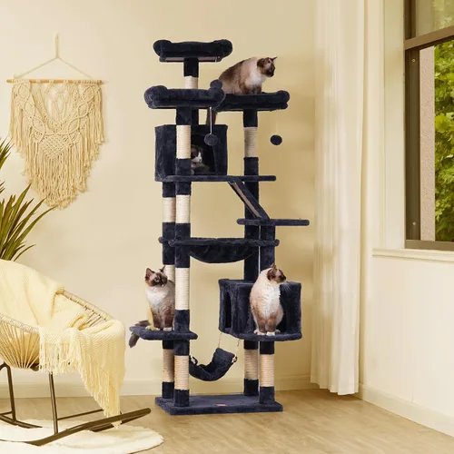 Miniatura 4 de Heybly Árbol para gatos, torre para gatos grandes de 73 pulgadas de alto, 20 libras, resistente para gatos de interior, condominio para gatos