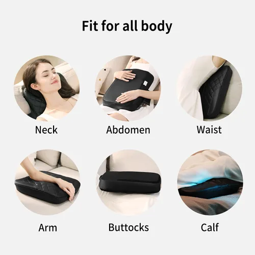Miniatura 5 de MASGRE - Masajeador Shiatsu de espalda con calor, masaje de amasamiento 4D que rueda hacia arriba y hacia abajo, masajeador eléctrico para el alivio