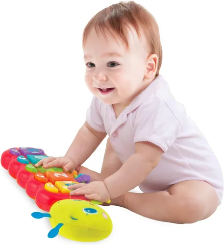 Miniatura 2 de KiddoLab Paquete Play & Learn: juguete de cuna de oruga iluminado de Lira y peluche melódico de mono - Atractivos amigos musicales para tu pequeño.