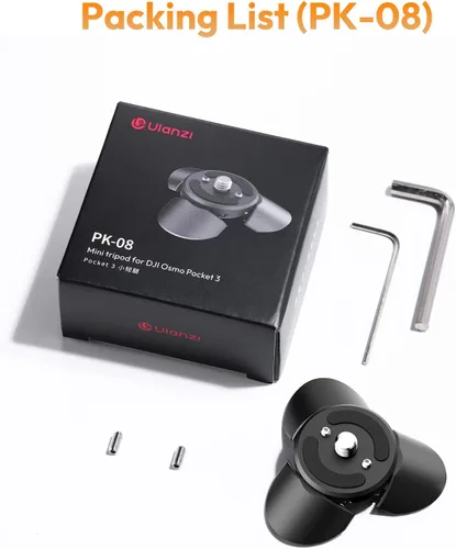 Miniatura 6 de ULANZI PK-08 Mini Trípode de Bolsillo para DJI Osmo Pocket 3, Trípode Mini Multiusos con Tornillo de Montaje de 1/4' para Insta360 X5 X4 X3
