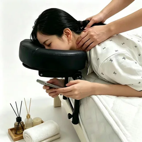 Reposacabezas de masaje para cama, soporte facial de masaje ajustable en casa, kit de mesa de masaje portátil para colchón de dormir, cojín de