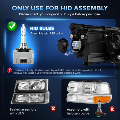 Miniatura 7 de Bombillas HID de xenón D1S, 6000 K 35 W, luz blanca fría, luz alta/baja, 66144 66140 85140 85415, bombilla de repuesto, fácil instalación, paquete
