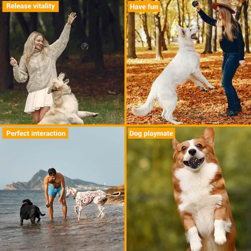 Miniatura 6 de Pelotas de Juguete para Perros para Masticadores Agresivos, Pelotas Flotantes Rebotadoras Indestructibles y Duraderas para que los Perros Busquen