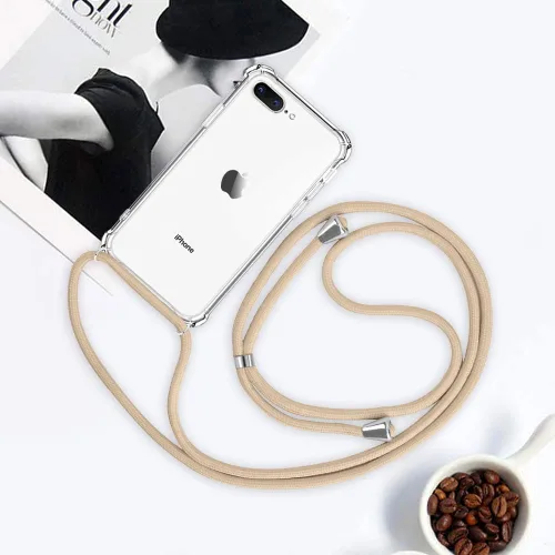 Miniatura 6 de Para iPhone 7 Plus Crossbody Funda Transparente Ajustable Hombro Cuello Correa Cubierta Para iPhone 7+/ 8+ Mujeres Niñas Suave Delgado Protector