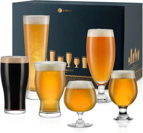 Miniatura 12 de Libbey Paquete de 12 vasos de cerveza clásicos de pub, apilables, modernos vasos de cerveza de bar, grandes multiusos, para Stouts, Ales y más Pub 12